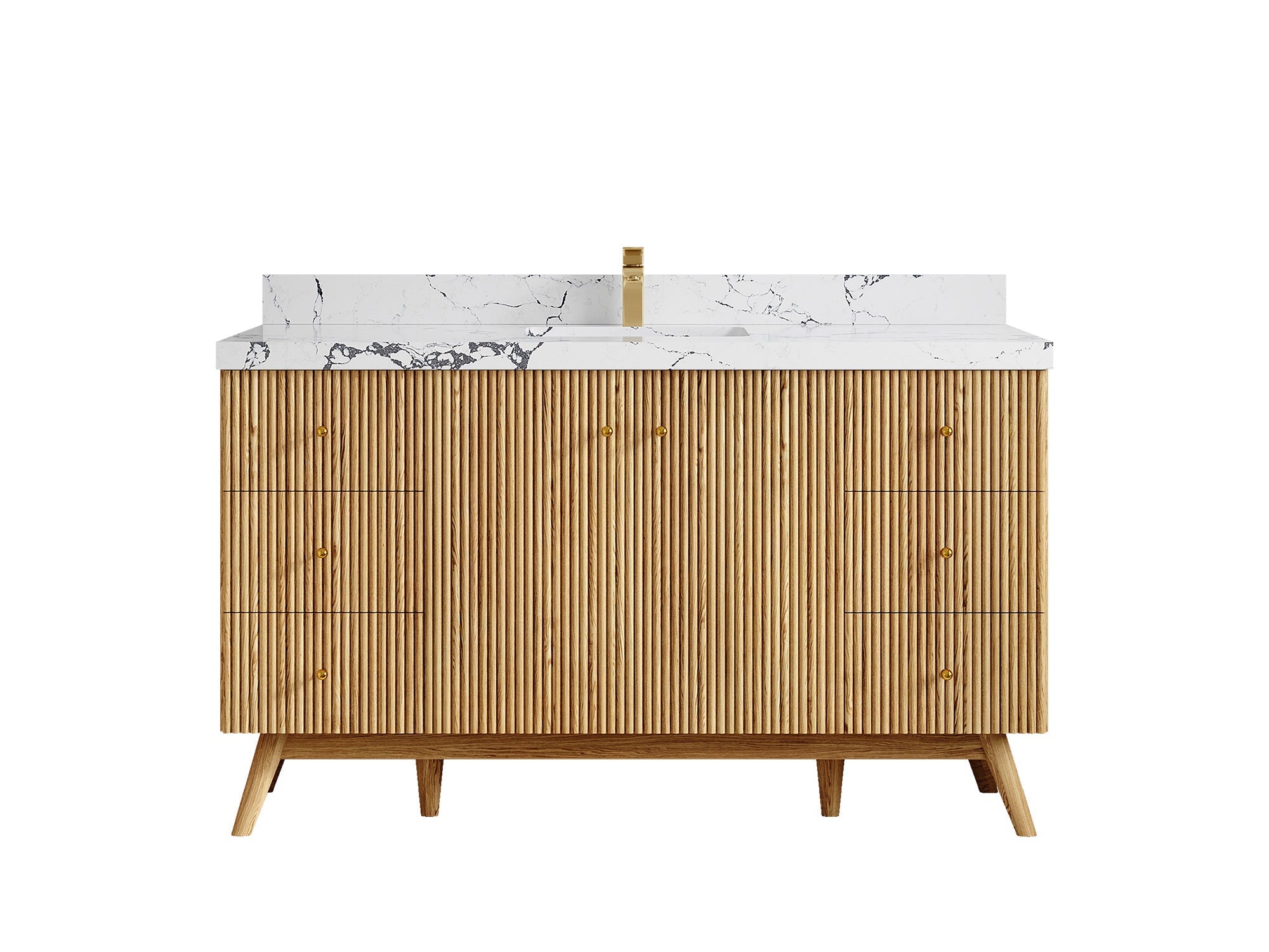 Pasadena White Oak 60 in. W x 22 in. D Single Sink Bathroom Vanity - Willow Bath and Vanity