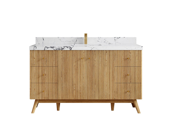 Pasadena White Oak 60 in. W x 22 in. D Single Sink Bathroom Vanity - photo 40