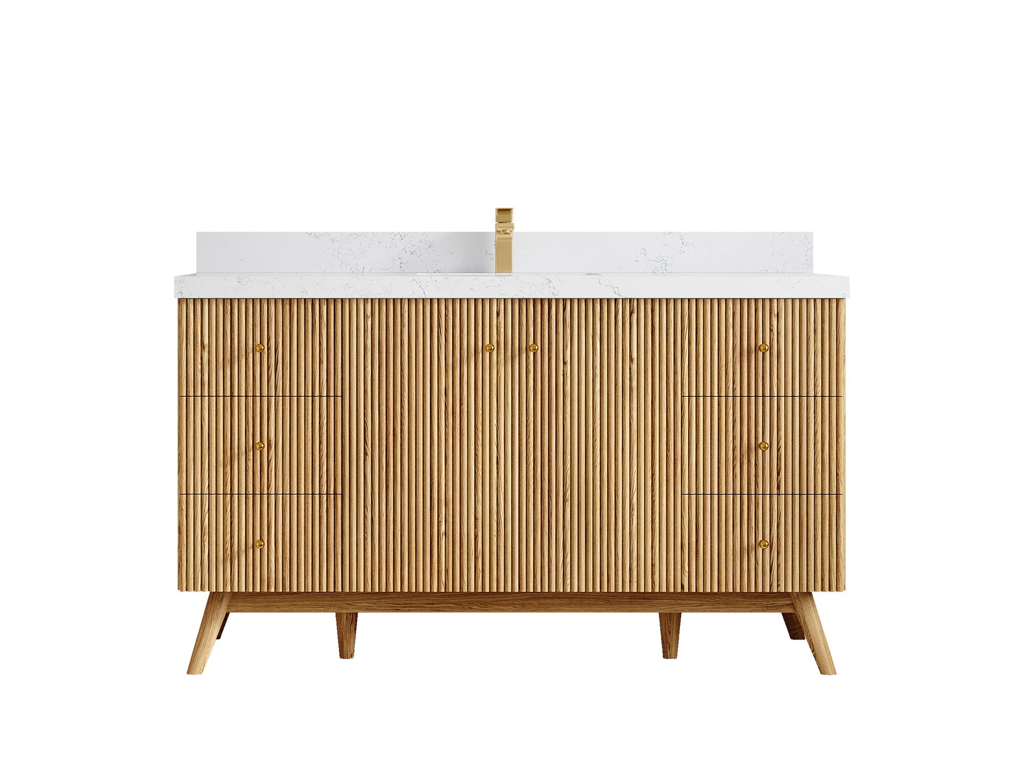 Pasadena White Oak 60 in. W x 22 in. D Single Sink Bathroom Vanity - Willow Bath and Vanity