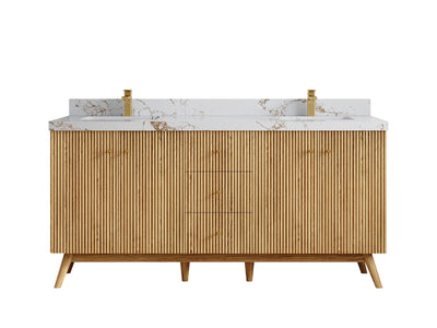 Pasadena White Oak 72 in. W x 22 in. D Double Sink Bathroom Vanity - Willow Bath and Vanity