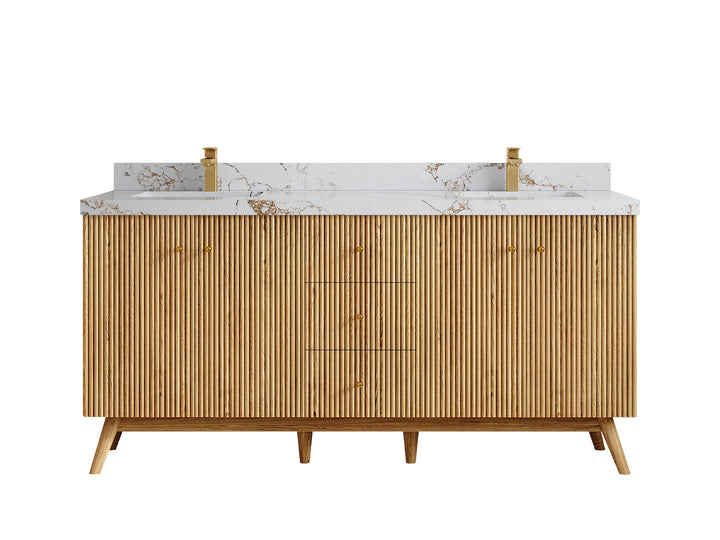 Pasadena White Oak 72 in. W x 22 in. D Double Sink Bathroom Vanity - photo 38