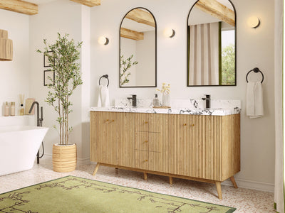 Pasadena White Oak 72 in. W x 22 in. D Double Sink Bathroom Vanity - Willow Bath and Vanity