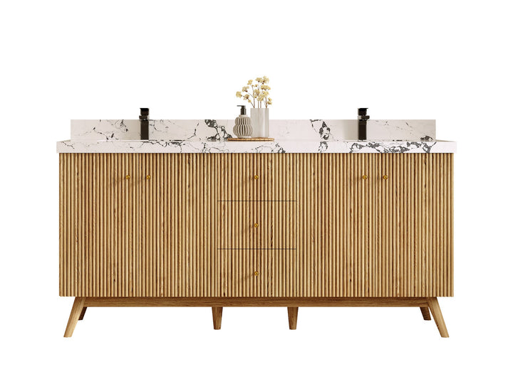 Pasadena White Oak 72 in. W x 22 in. D Double Sink Bathroom Vanity - photo 1