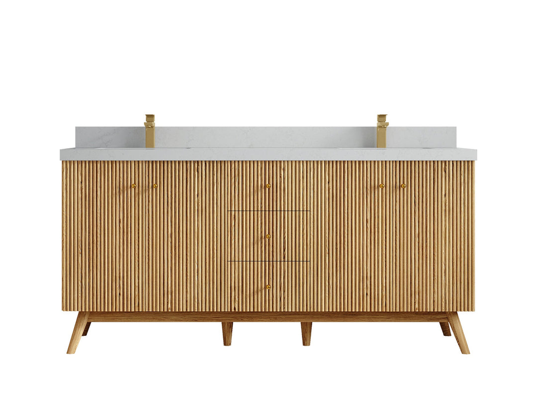 Pasadena White Oak 72 in. W x 22 in. D Double Sink Bathroom Vanity - Willow Bath and Vanity