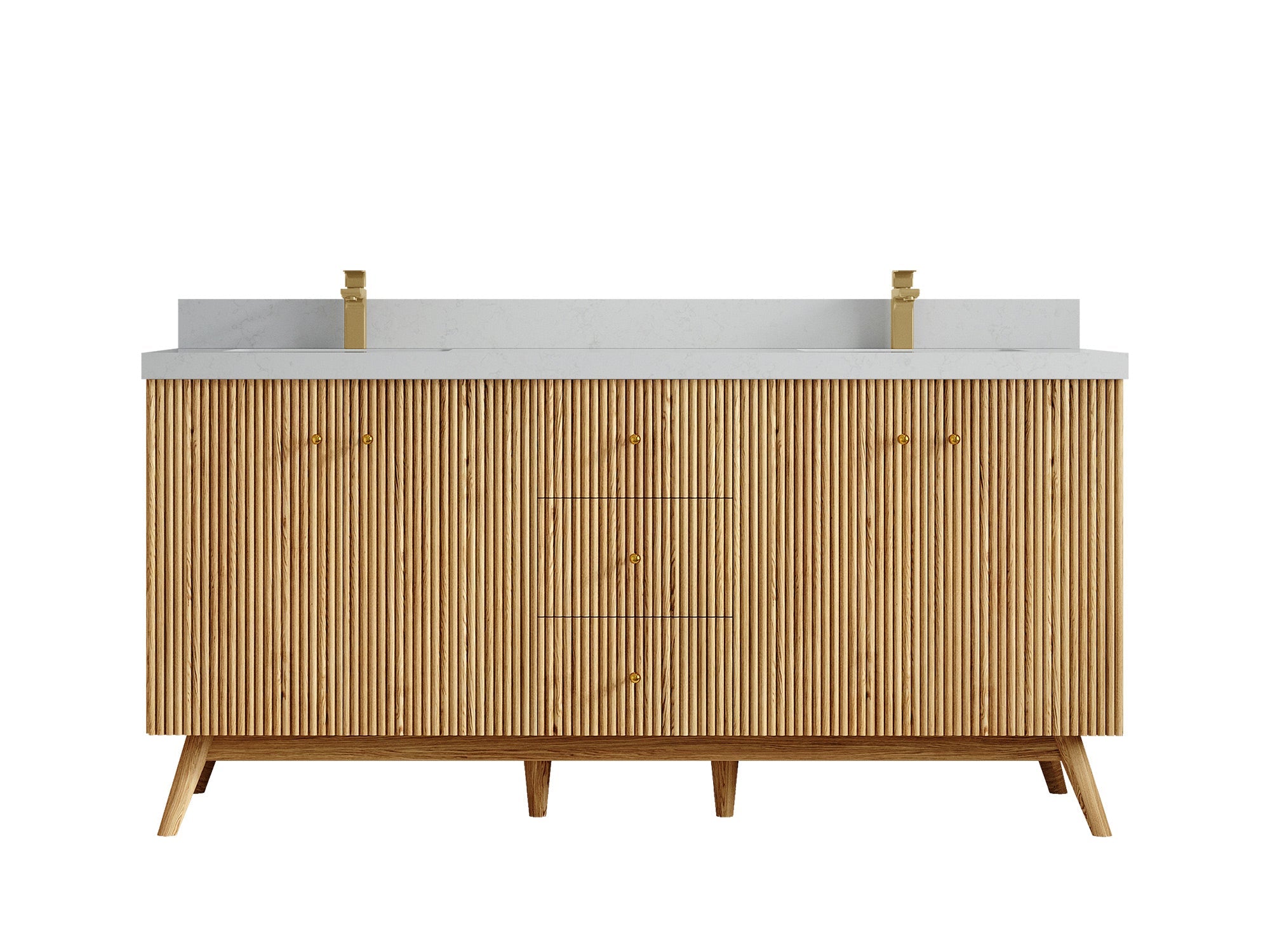 Pasadena White Oak 72 in. W x 22 in. D Double Sink Bathroom Vanity - Willow Bath and Vanity