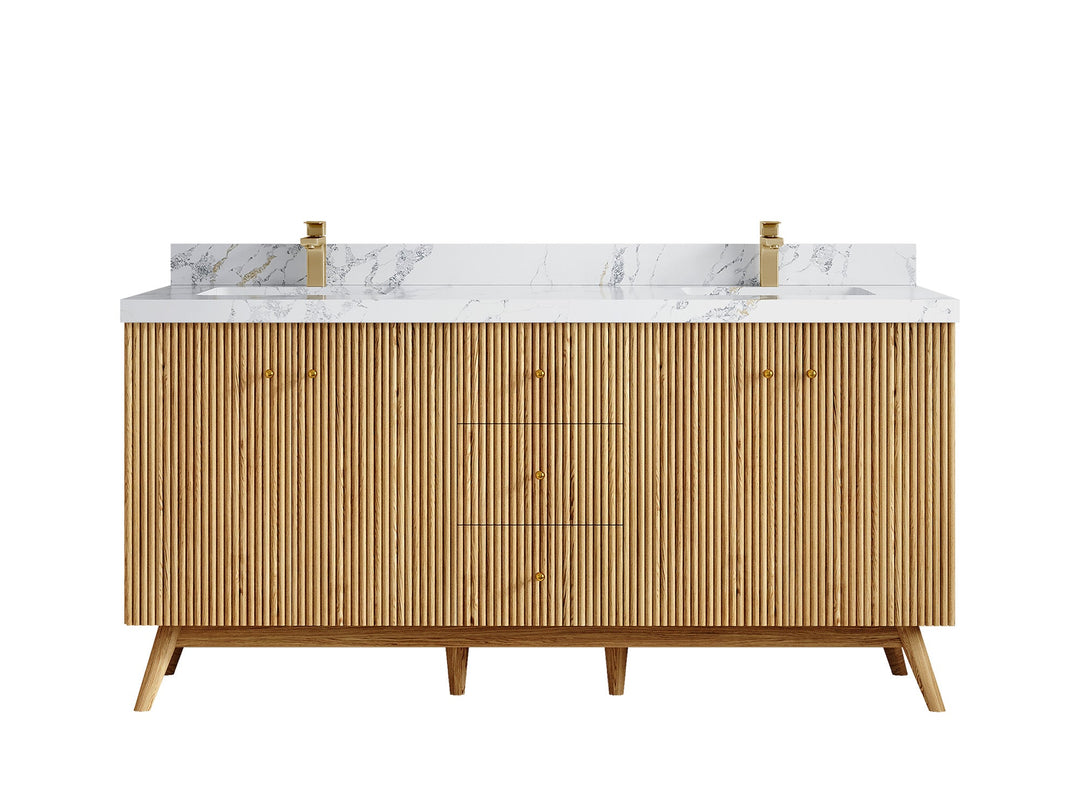 Pasadena White Oak 72 in. W x 22 in. D Double Sink Bathroom Vanity - Willow Bath and Vanity