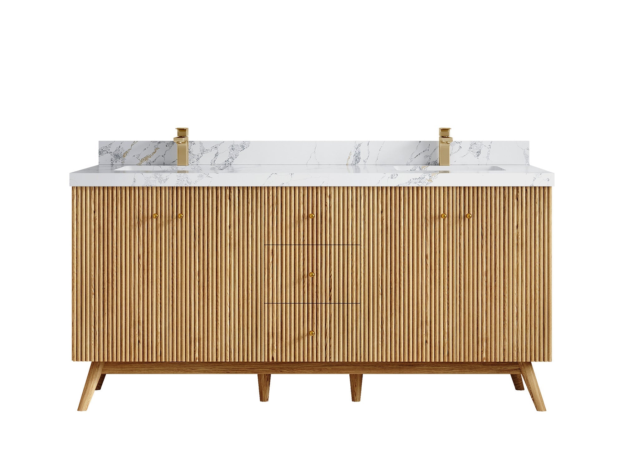 Pasadena White Oak 72 in. W x 22 in. D Double Sink Bathroom Vanity - Willow Bath and Vanity