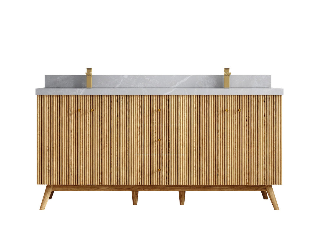 Pasadena White Oak 72 in. W x 22 in. D Double Sink Bathroom Vanity - Willow Bath and Vanity