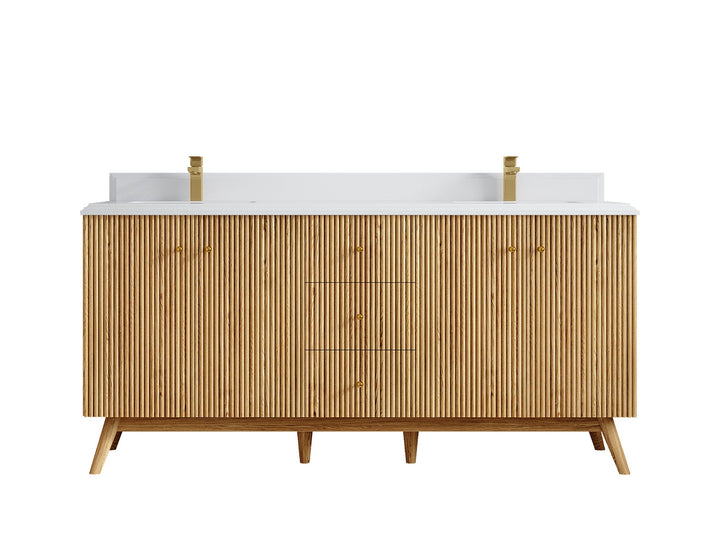 Pasadena White Oak 72 in. W x 22 in. D Double Sink Bathroom Vanity - photo 28
