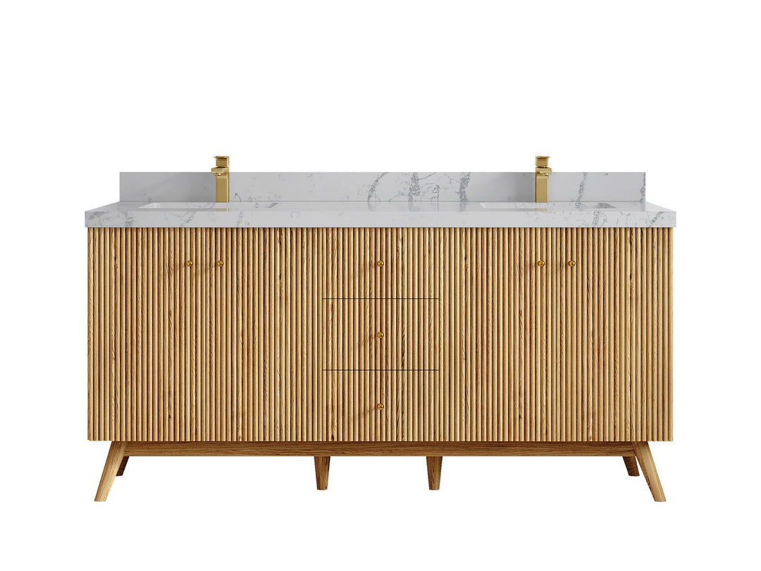 Pasadena White Oak 72 in. W x 22 in. D Double Sink Bathroom Vanity - Willow Bath and Vanity