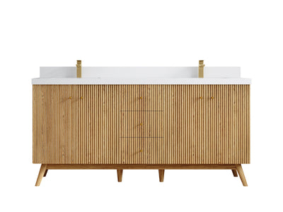 Pasadena White Oak 72 in. W x 22 in. D Double Sink Bathroom Vanity - Willow Bath and Vanity
