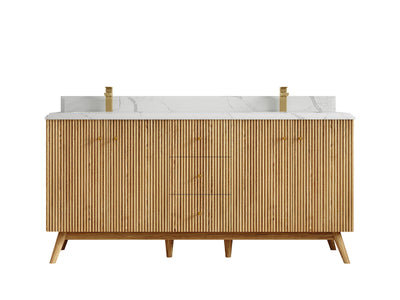 Pasadena White Oak 72 in. W x 22 in. D Double Sink Bathroom Vanity - Willow Bath and Vanity