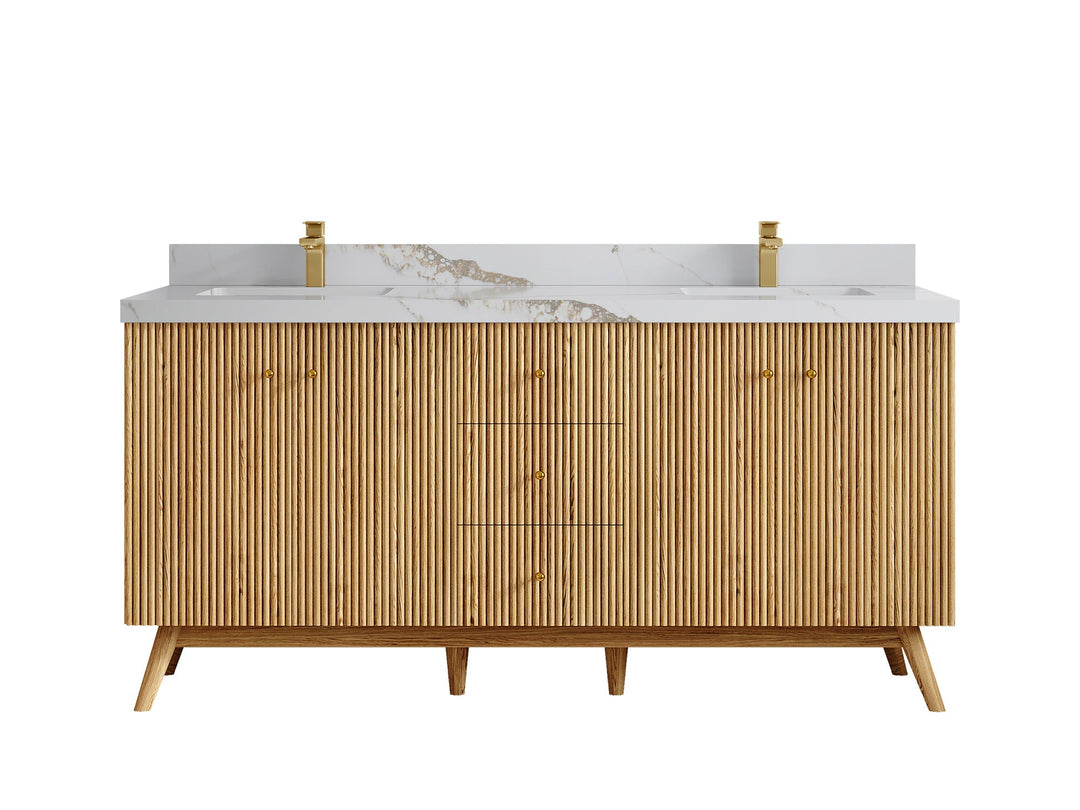 Pasadena White Oak 72 in. W x 22 in. D Double Sink Bathroom Vanity - Willow Bath and Vanity