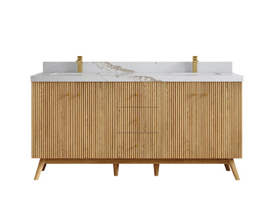 Pasadena White Oak 72 in. W x 22 in. D Double Sink Bathroom Vanity - Willow Bath and Vanity