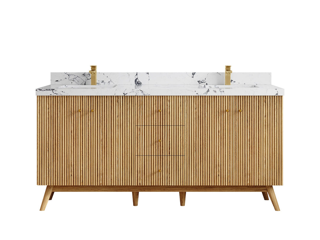Pasadena White Oak 72 in. W x 22 in. D Double Sink Bathroom Vanity - Willow Bath and Vanity