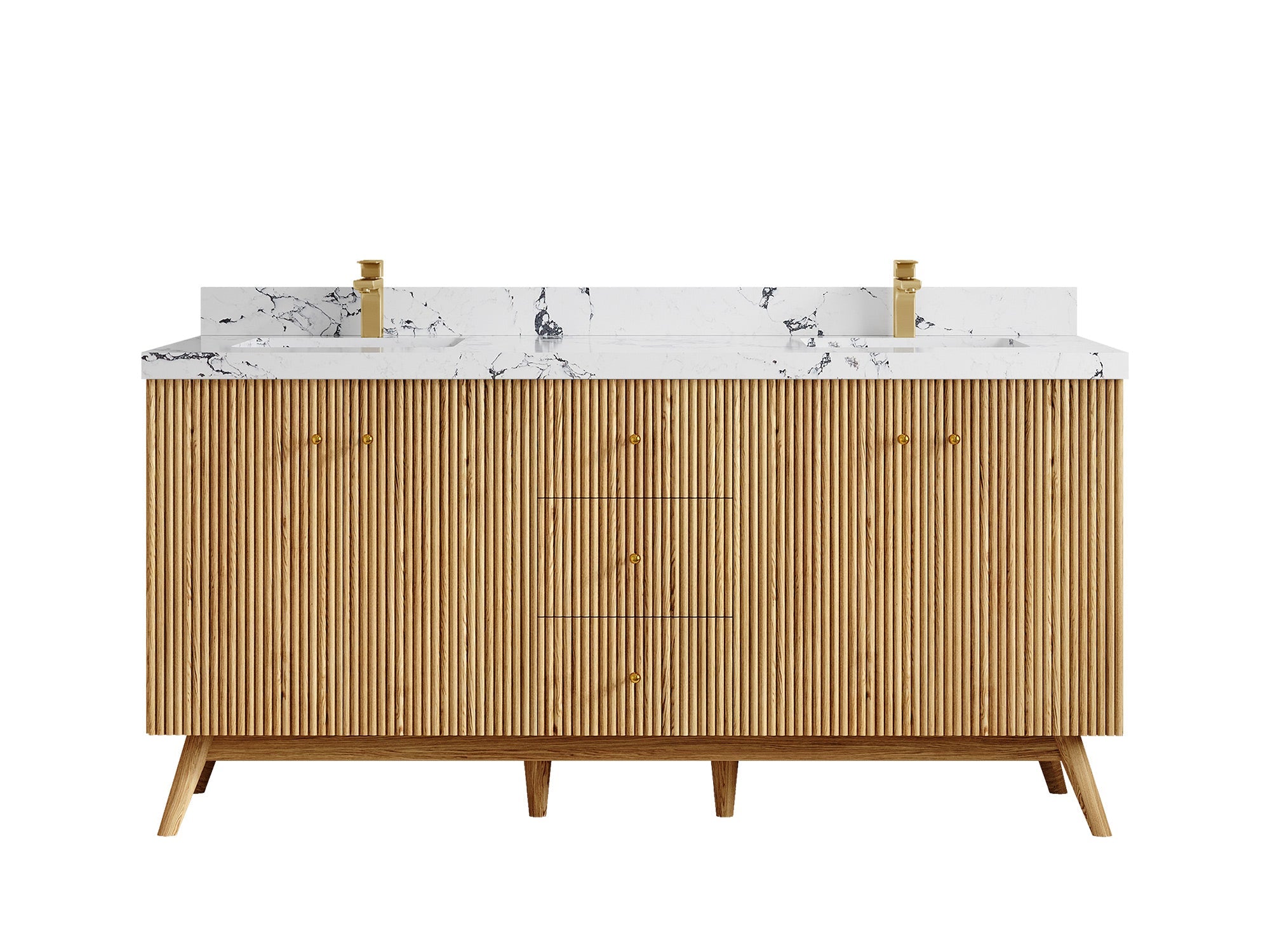 Pasadena White Oak 72 in. W x 22 in. D Double Sink Bathroom Vanity - Willow Bath and Vanity