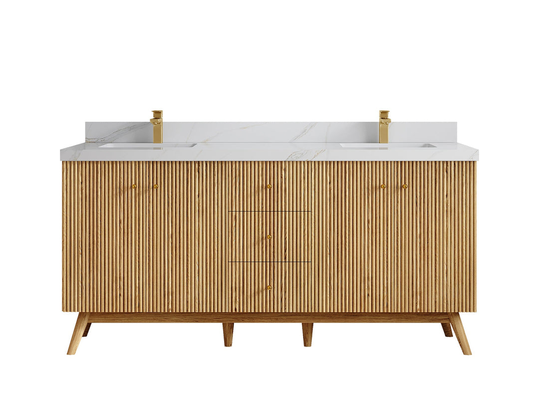 Pasadena White Oak 72 in. W x 22 in. D Double Sink Bathroom Vanity - Willow Bath and Vanity