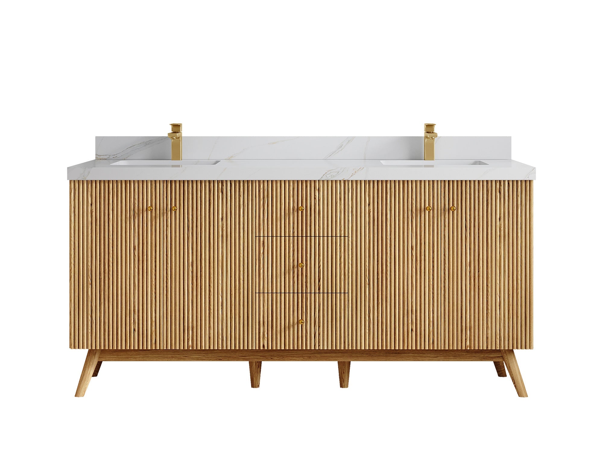 Pasadena White Oak 72 in. W x 22 in. D Double Sink Bathroom Vanity - Willow Bath and Vanity