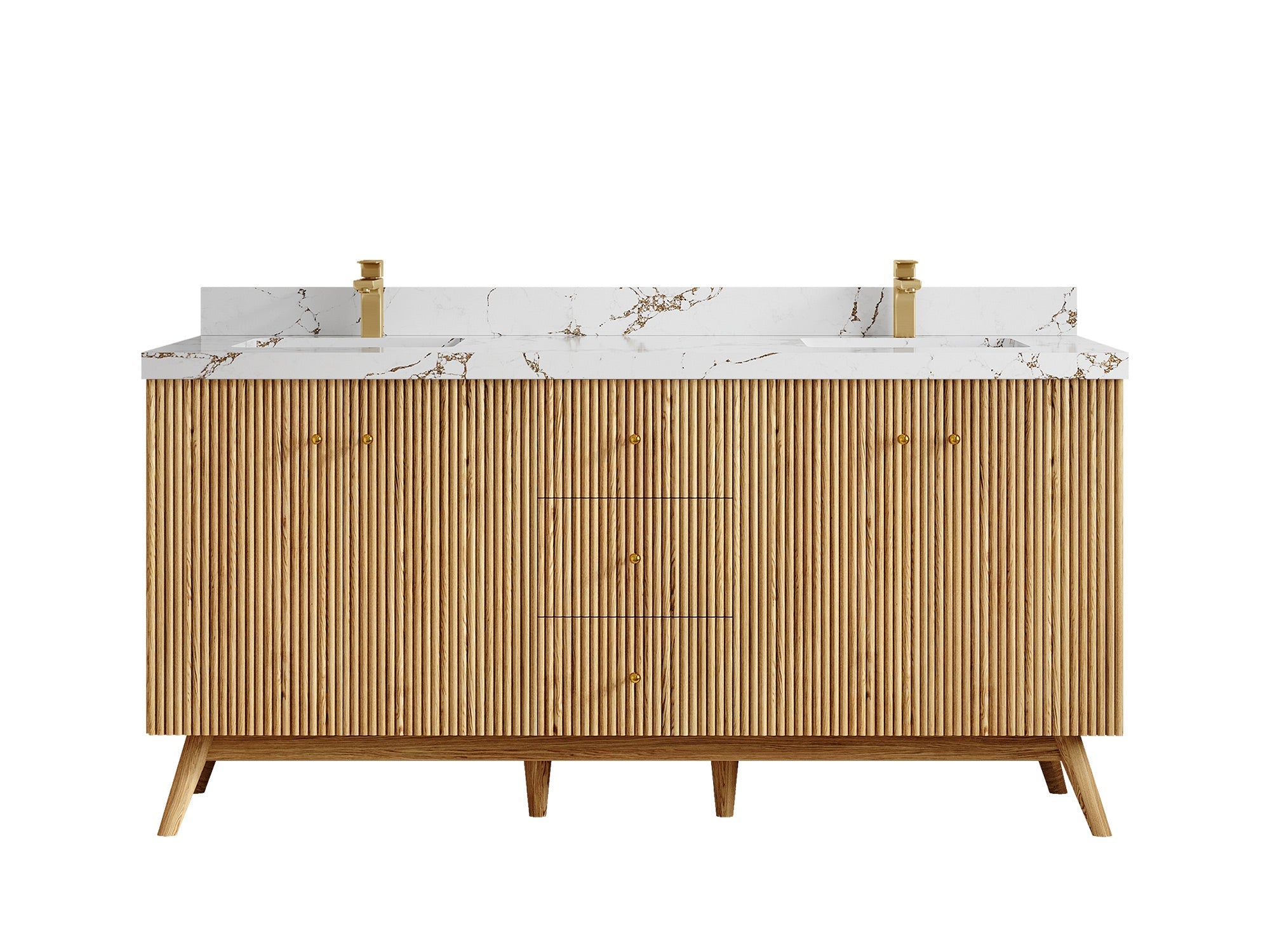 Pasadena White Oak 72 in. W x 22 in. D Double Sink Bathroom Vanity - Willow Bath and Vanity