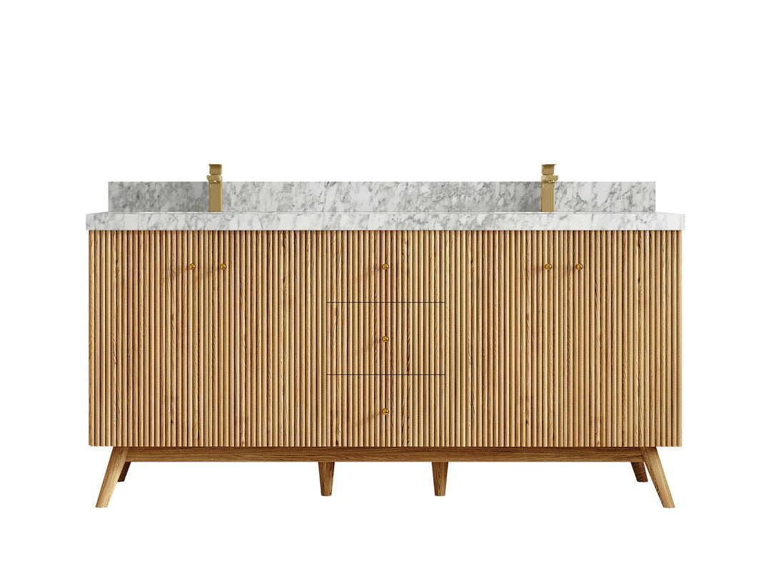Pasadena White Oak 72 in. W x 22 in. D Double Sink Bathroom Vanity - Willow Bath and Vanity