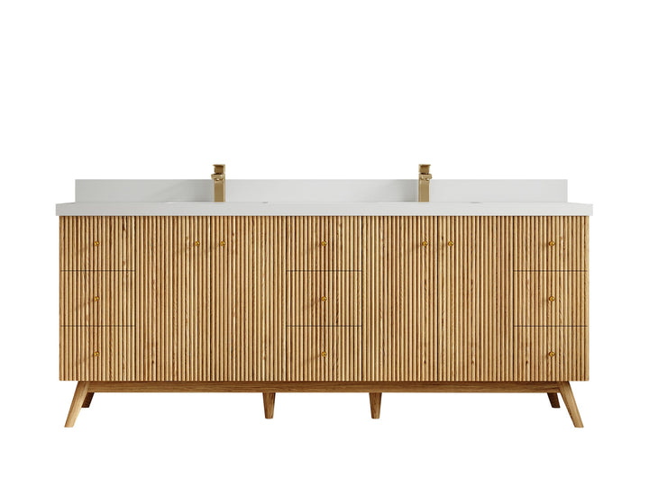 Pasadena White Oak 84 in. W x 22 in. D Double Sink Bathroom Vanity - photo 44