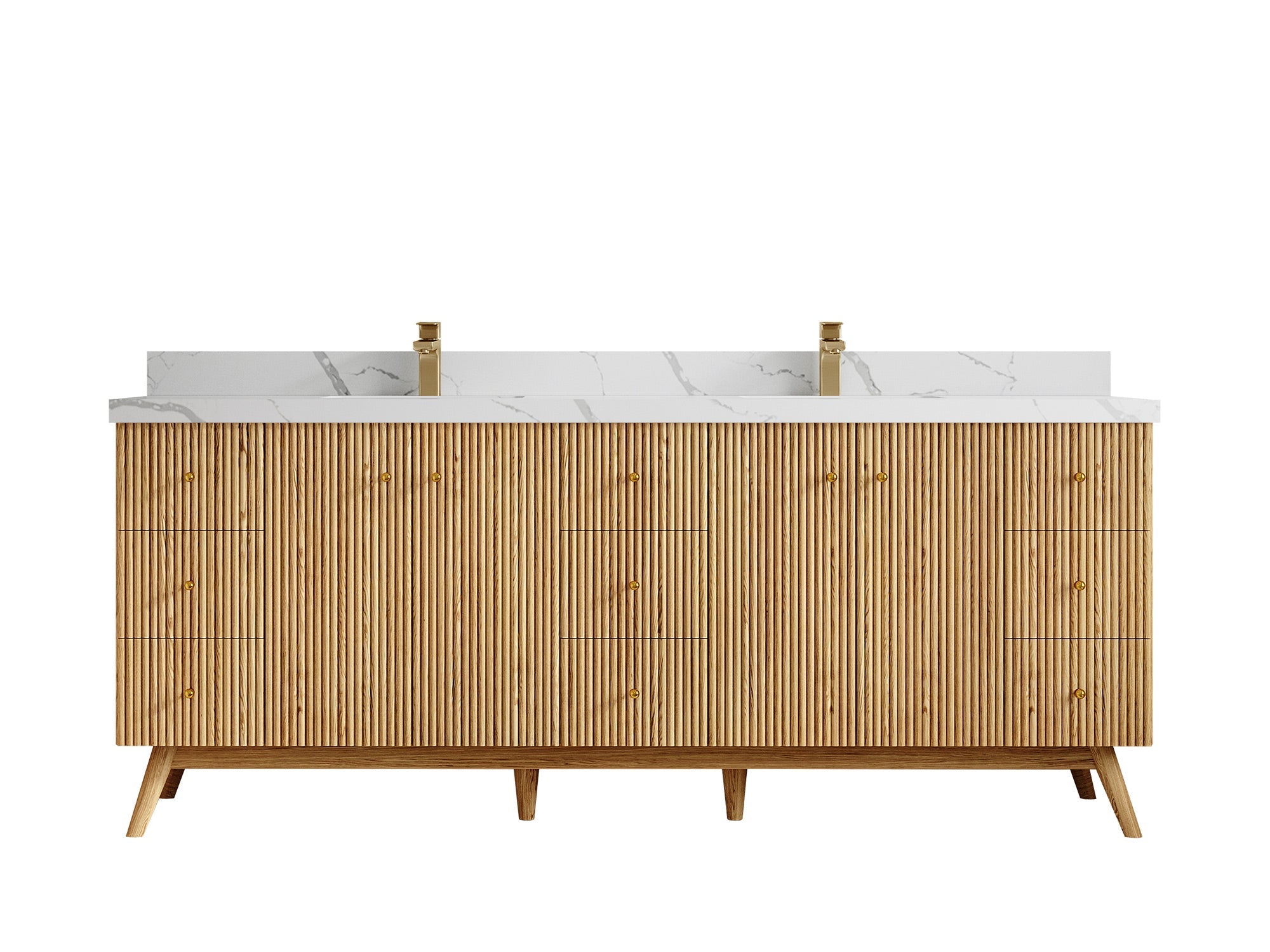 Pasadena White Oak 84 in. W x 22 in. D Double Sink Bathroom Vanity - Willow Bath and Vanity