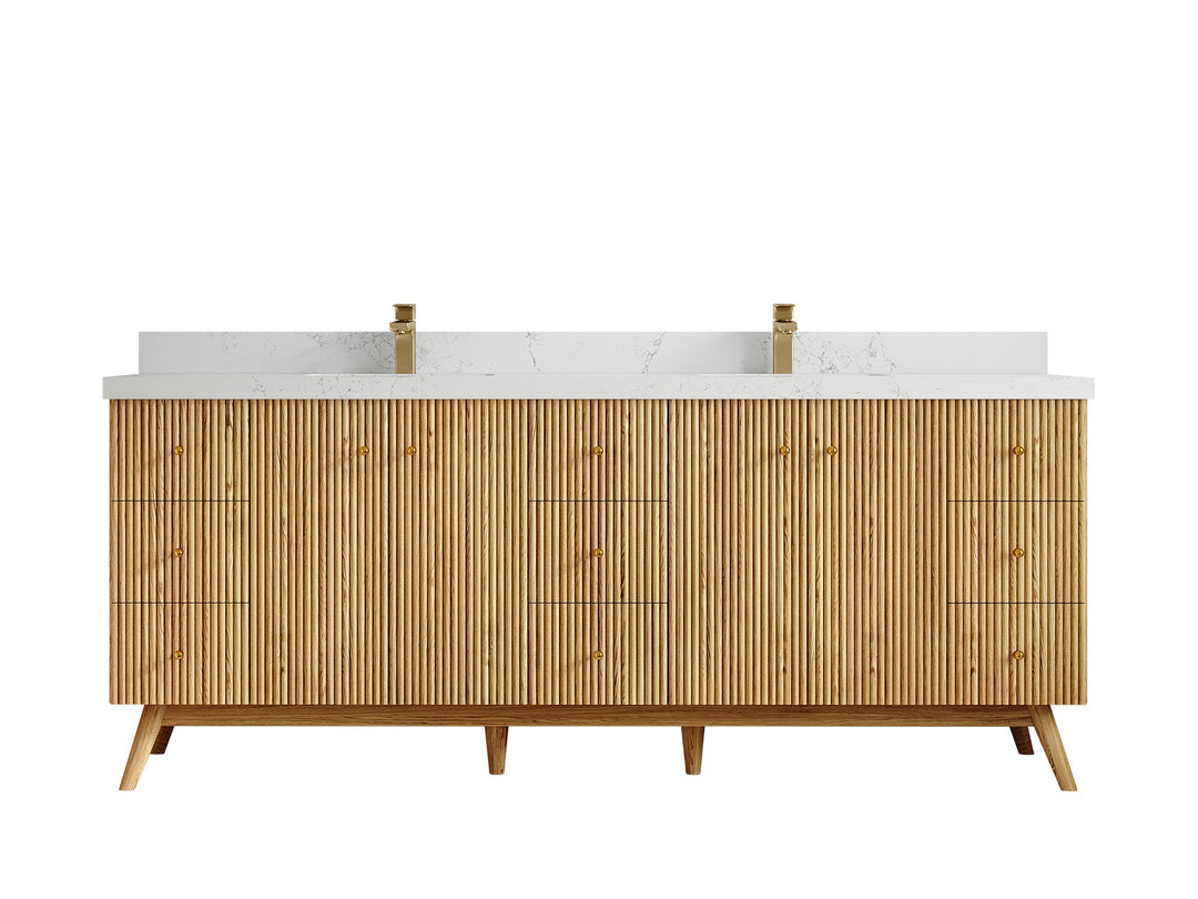 Pasadena White Oak 84 in. W x 22 in. D Double Sink Bathroom Vanity - Willow Bath and Vanity