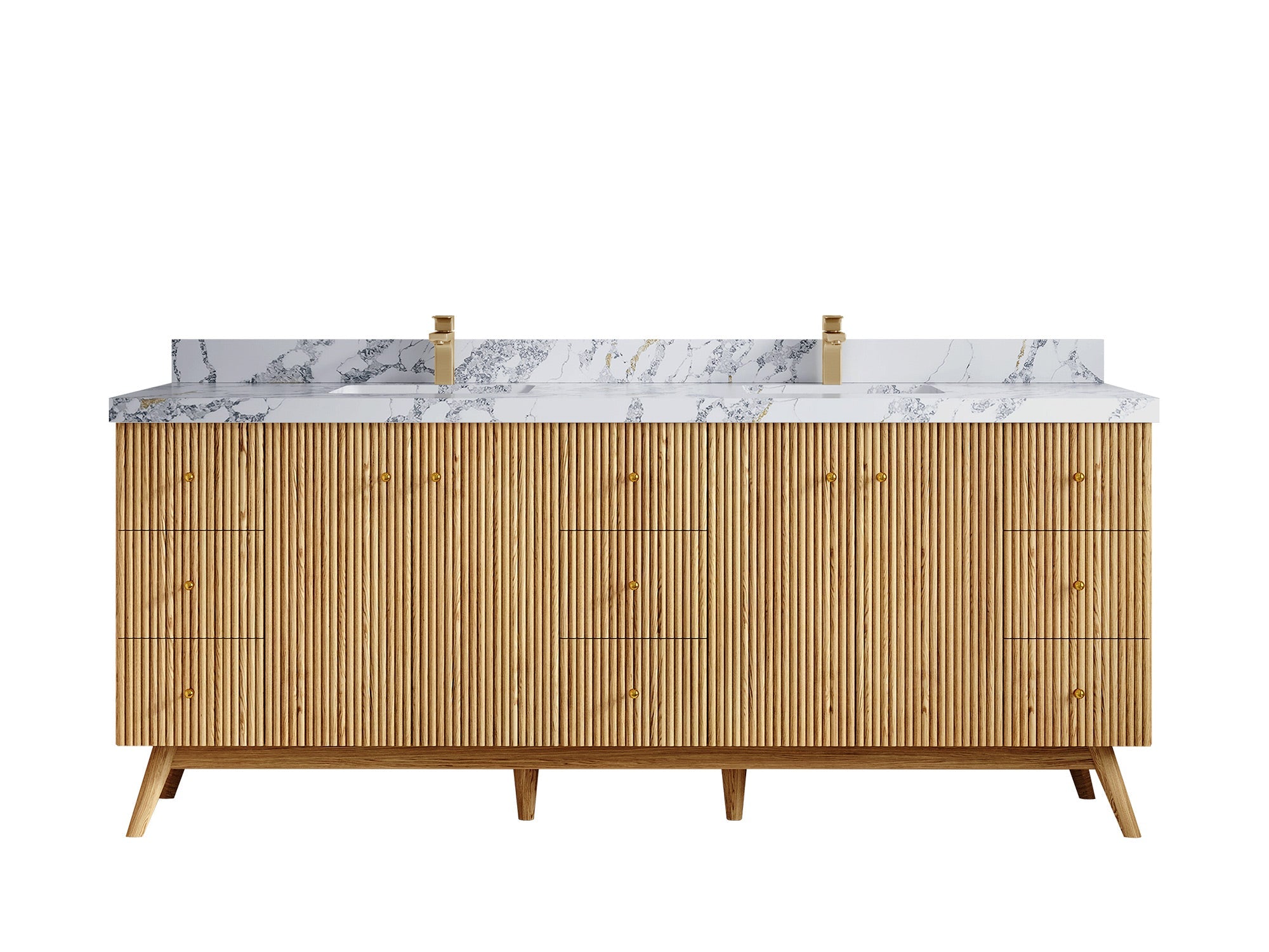 Pasadena White Oak 84 in. W x 22 in. D Double Sink Bathroom Vanity - Willow Bath and Vanity