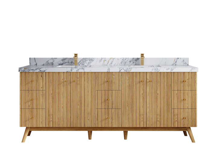 Pasadena White Oak 84 in. W x 22 in. D Double Sink Bathroom Vanity - photo 8