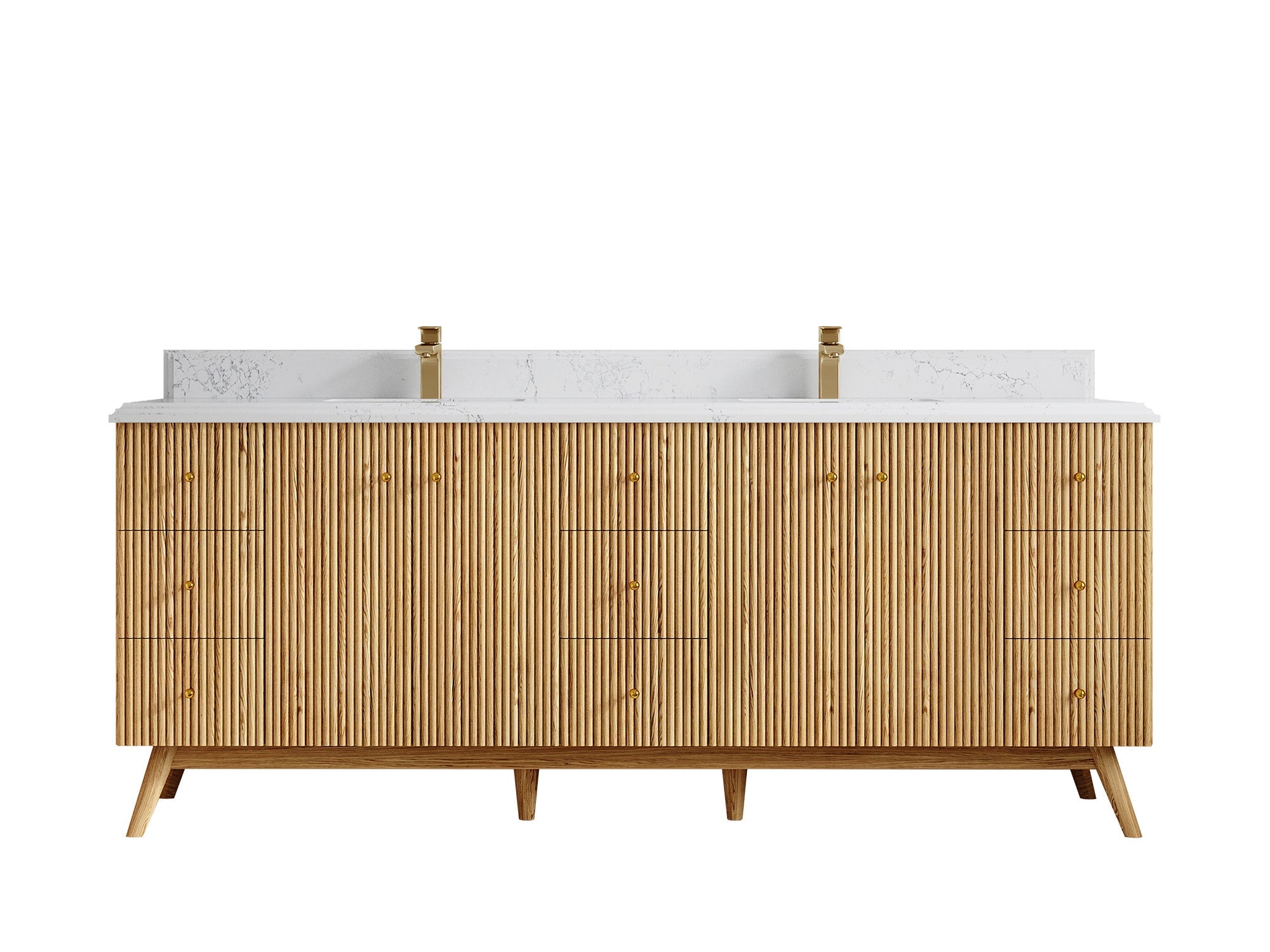 Pasadena White Oak 84 in. W x 22 in. D Double Sink Bathroom Vanity - Willow Bath and Vanity