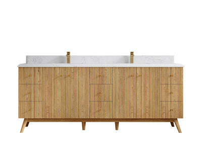Pasadena White Oak 84 in. W x 22 in. D Double Sink Bathroom Vanity - Willow Bath and Vanity