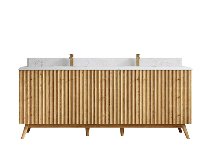 Pasadena White Oak 84 in. W x 22 in. D Double Sink Bathroom Vanity - photo 26