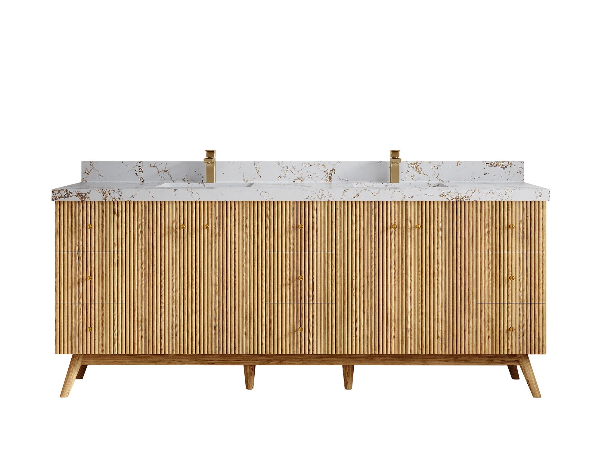 Pasadena White Oak 84 in. W x 22 in. D Double Sink Bathroom Vanity - Willow Bath and Vanity