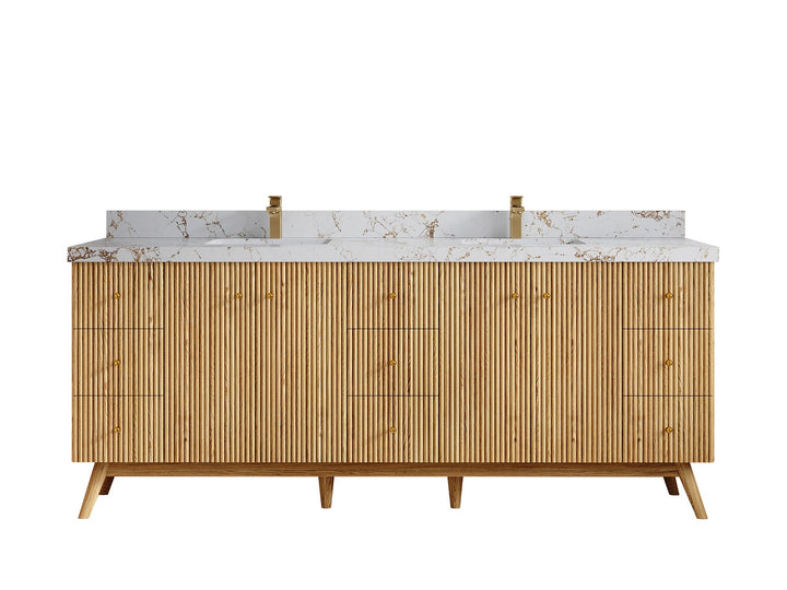 Pasadena White Oak 84 in. W x 22 in. D Double Sink Bathroom Vanity - photo 38