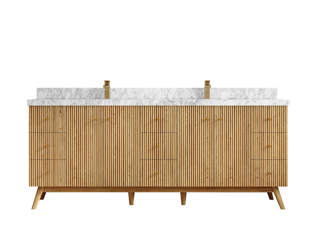 Pasadena White Oak 84 in. W x 22 in. D Double Sink Bathroom Vanity - Willow Bath and Vanity