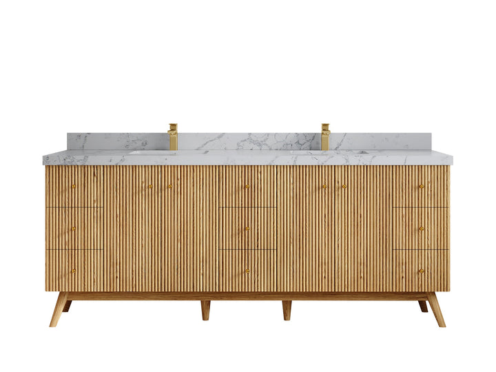 Pasadena White Oak 84 in. W x 22 in. D Double Sink Bathroom Vanity - photo 42