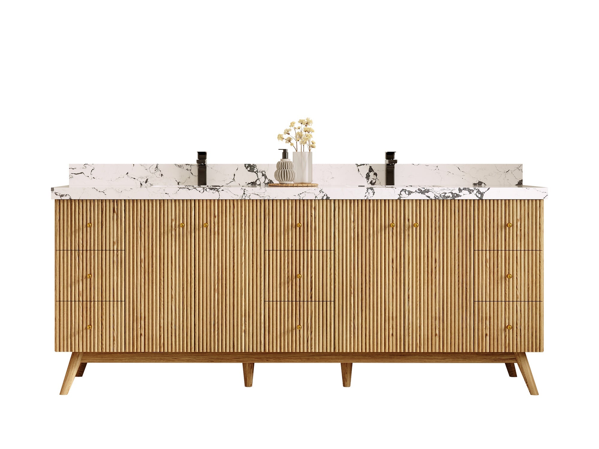 Pasadena White Oak 84 in. W x 22 in. D Double Sink Bathroom Vanity - Willow Bath and Vanity