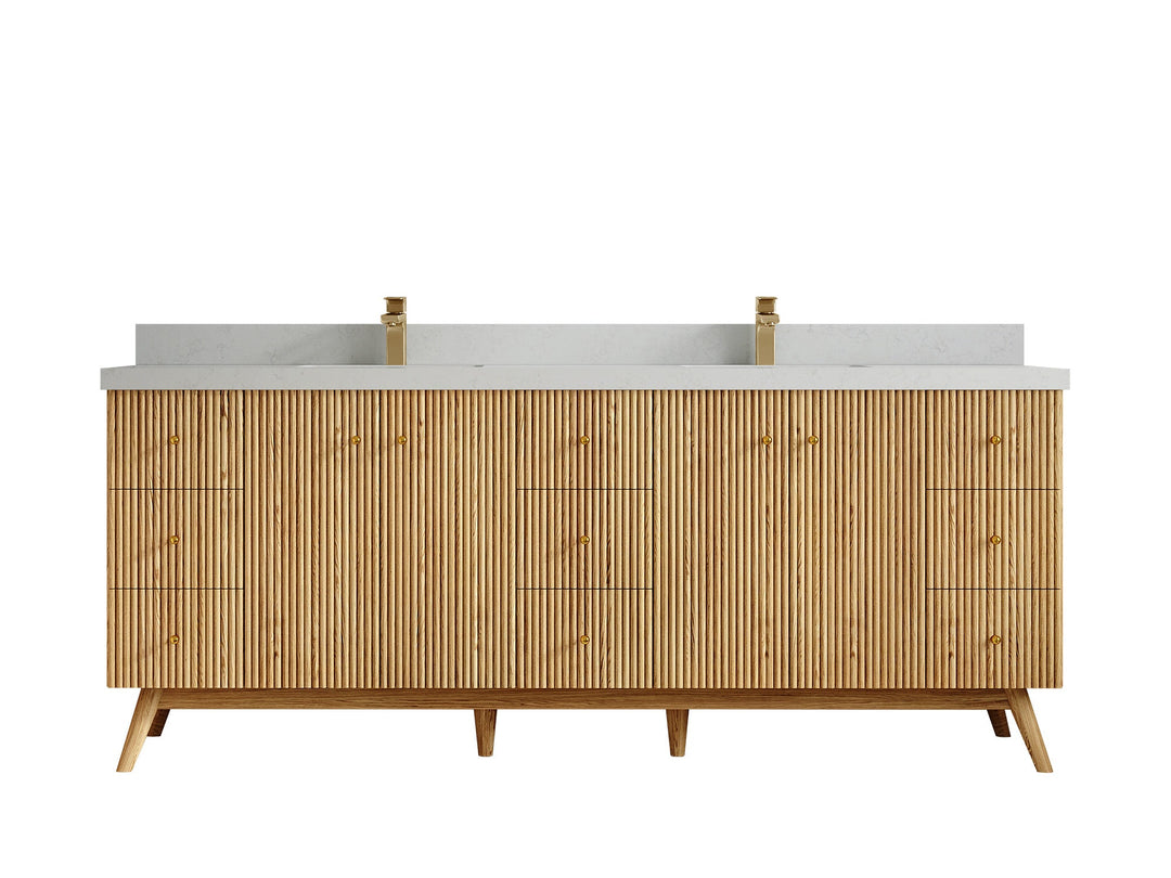 Pasadena White Oak 84 in. W x 22 in. D Double Sink Bathroom Vanity - Willow Bath and Vanity