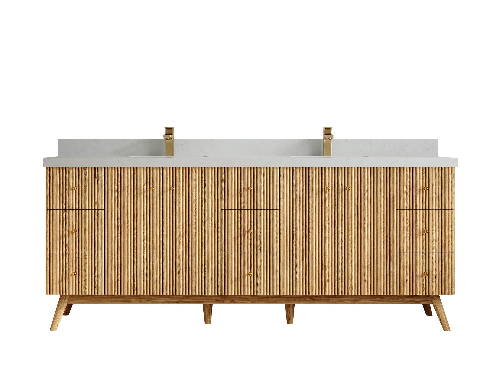 Pasadena White Oak 84 in. W x 22 in. D Double Sink Bathroom Vanity - Willow Bath and Vanity