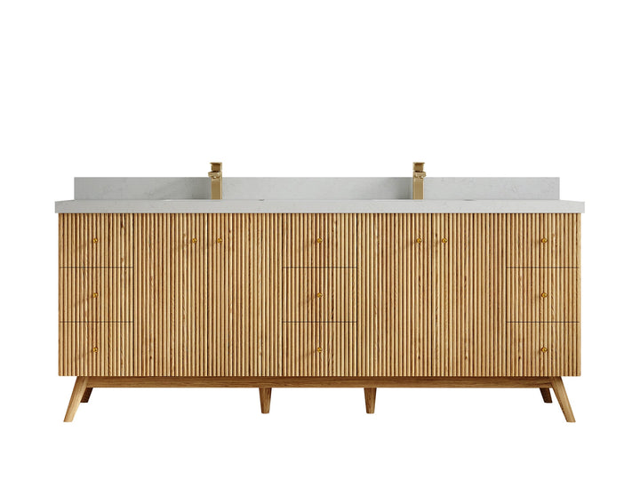 Pasadena White Oak 84 in. W x 22 in. D Double Sink Bathroom Vanity - photo 22