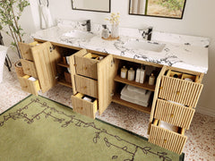 Pasadena White Oak 84 in. W x 22 in. D Double Sink Bathroom Vanity - photo 3