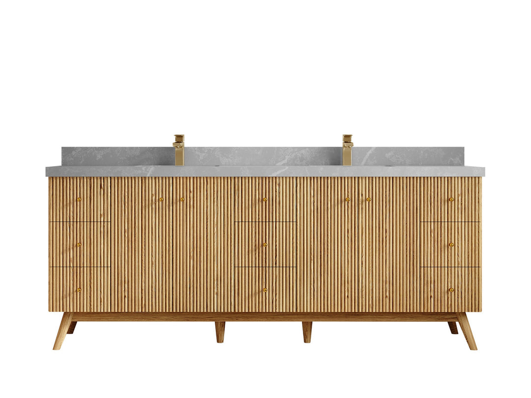 Pasadena White Oak 84 in. W x 22 in. D Double Sink Bathroom Vanity - Willow Bath and Vanity