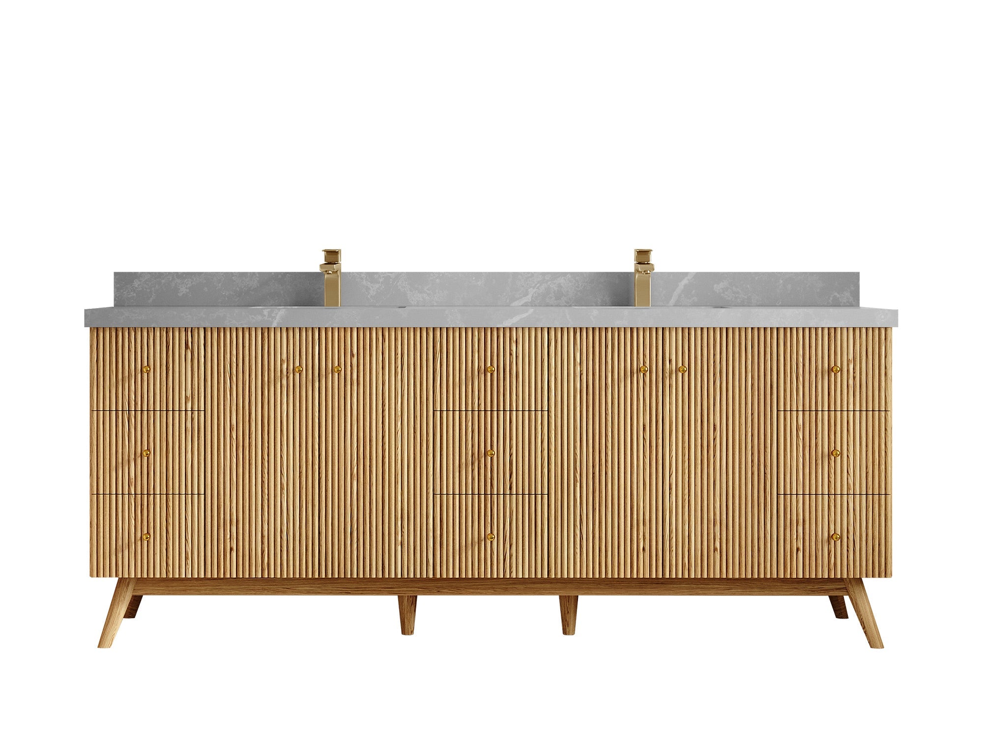 Pasadena White Oak 84 in. W x 22 in. D Double Sink Bathroom Vanity - Willow Bath and Vanity
