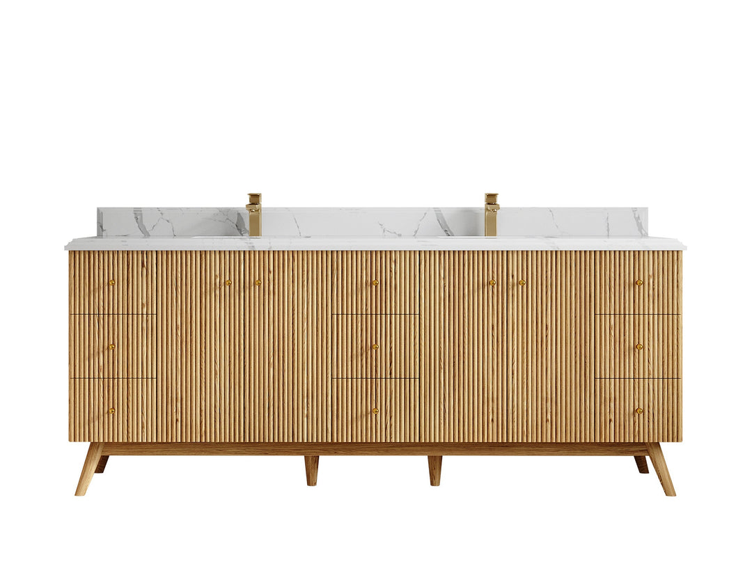 Pasadena White Oak 84 in. W x 22 in. D Double Sink Bathroom Vanity - Willow Bath and Vanity