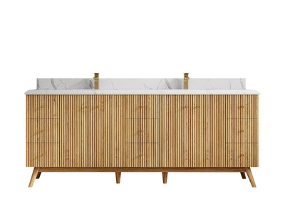 Pasadena White Oak 84 in. W x 22 in. D Double Sink Bathroom Vanity - Willow Bath and Vanity