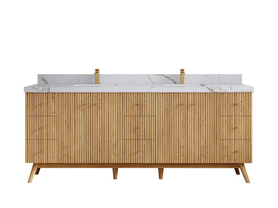 Pasadena White Oak 84 in. W x 22 in. D Double Sink Bathroom Vanity - Willow Bath and Vanity