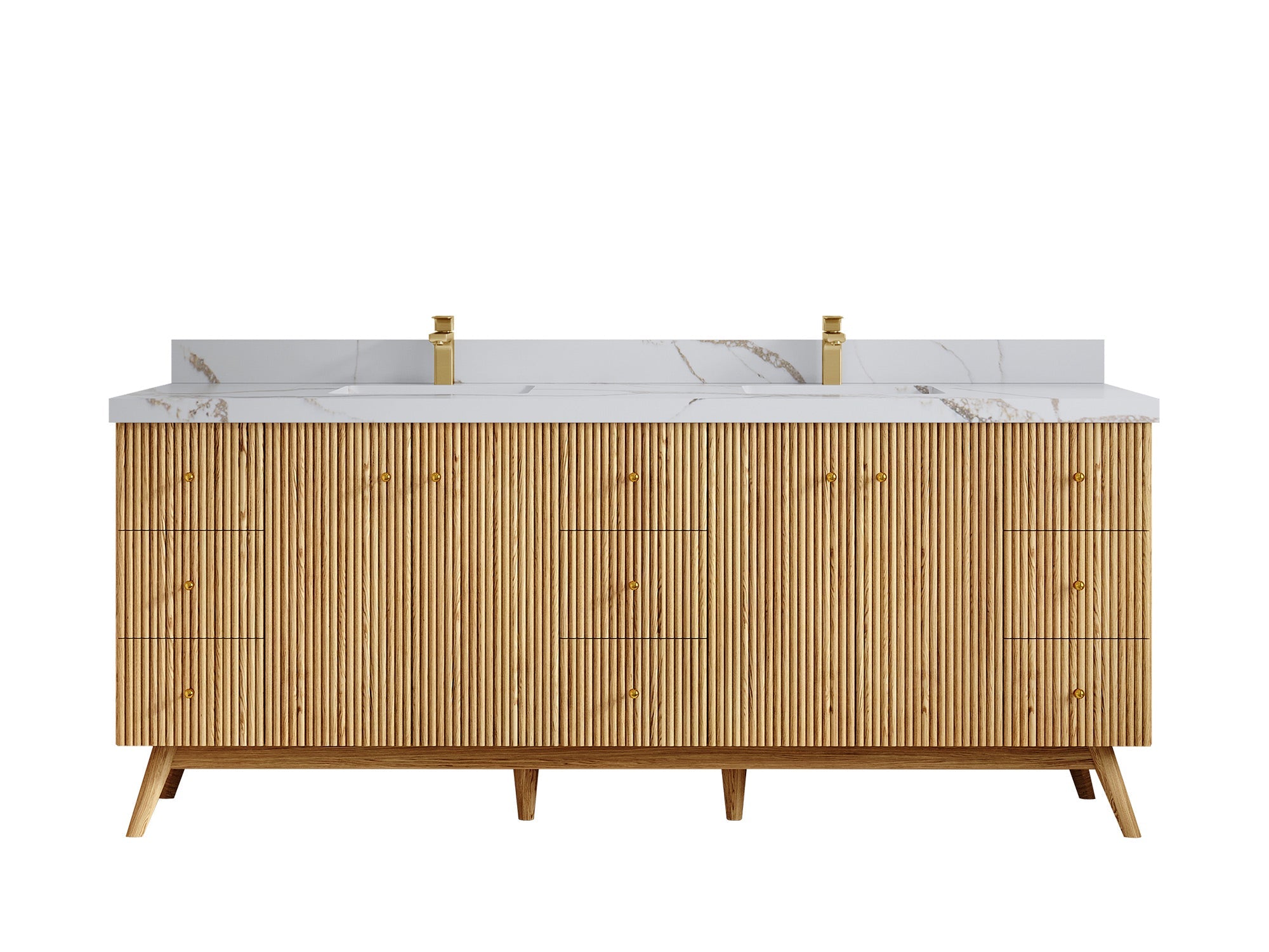 Pasadena White Oak 84 in. W x 22 in. D Double Sink Bathroom Vanity - Willow Bath and Vanity