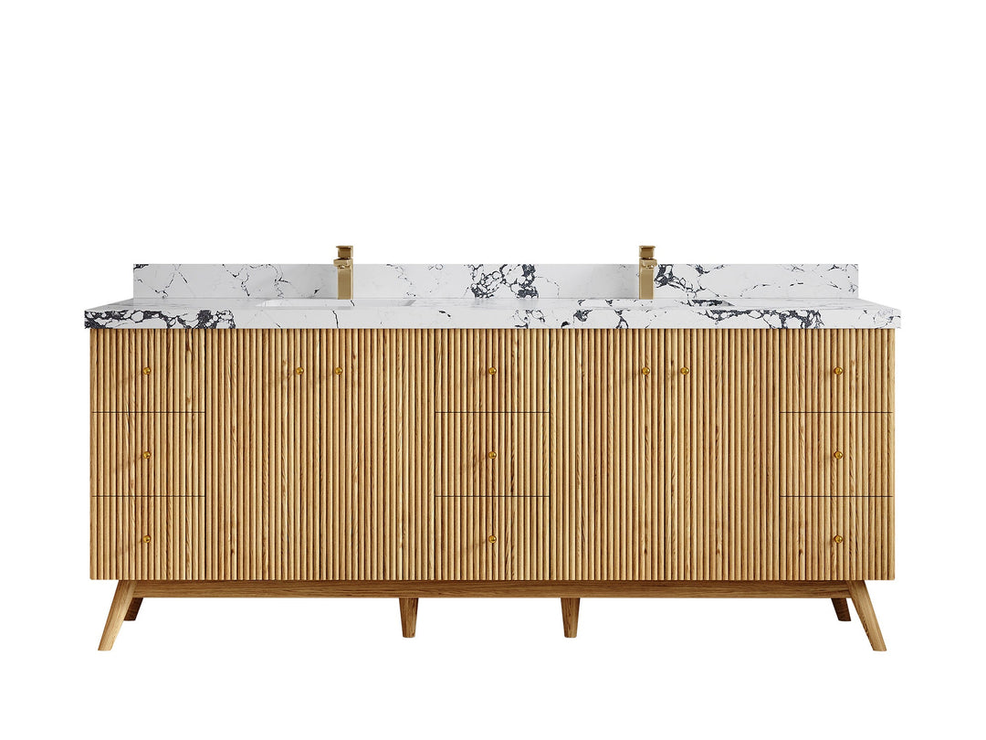 Pasadena White Oak 84 in. W x 22 in. D Double Sink Bathroom Vanity - Willow Bath and Vanity