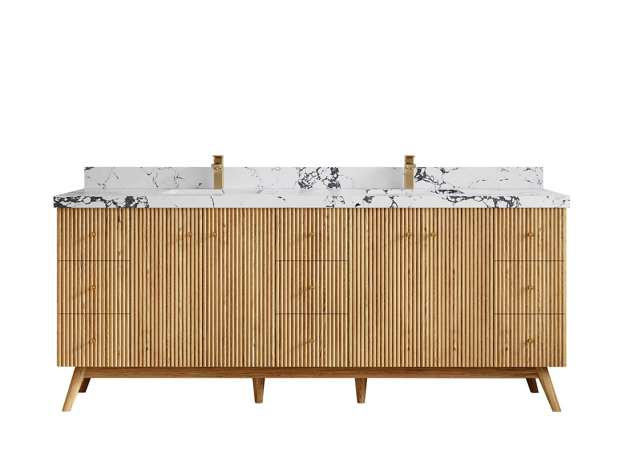 Pasadena White Oak 84 in. W x 22 in. D Double Sink Bathroom Vanity - Willow Bath and Vanity