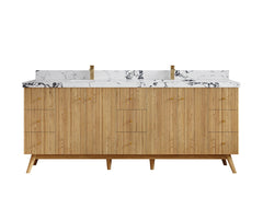 Pasadena White Oak 84 in. W x 22 in. D Double Sink Bathroom Vanity - photo 40